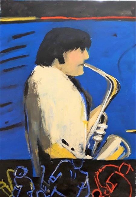 lbild von Jutta Perrey mit Saxofonspieler